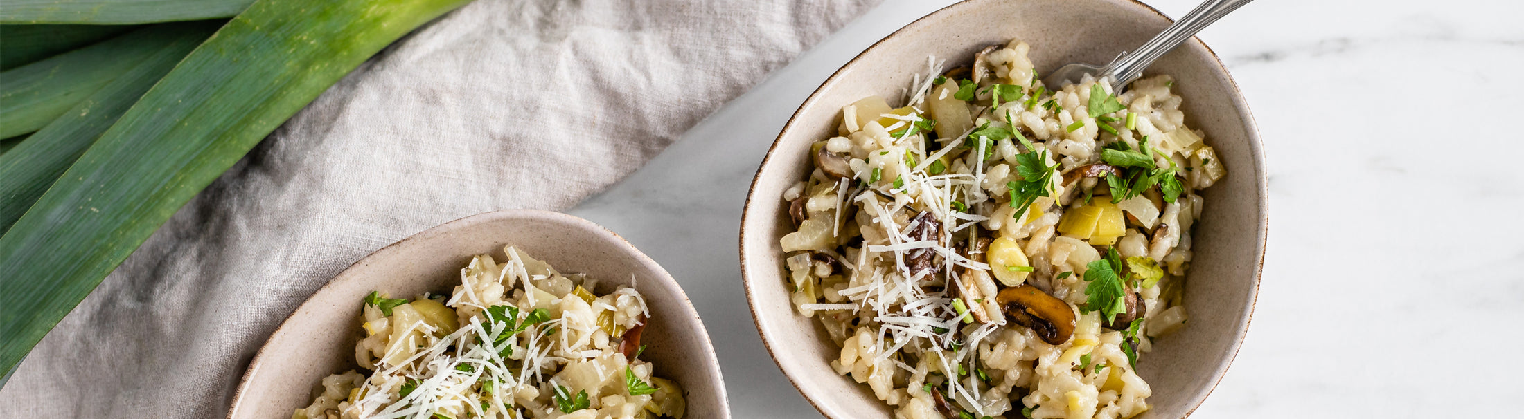 Vegan mushroom and leek risotto - Emma Hanton