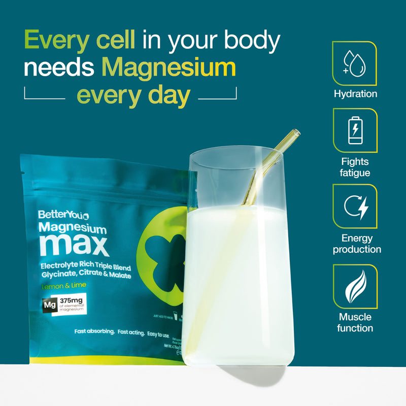 Magnesium Max 3-in-1 Powder - Lemon & Lime Flavour