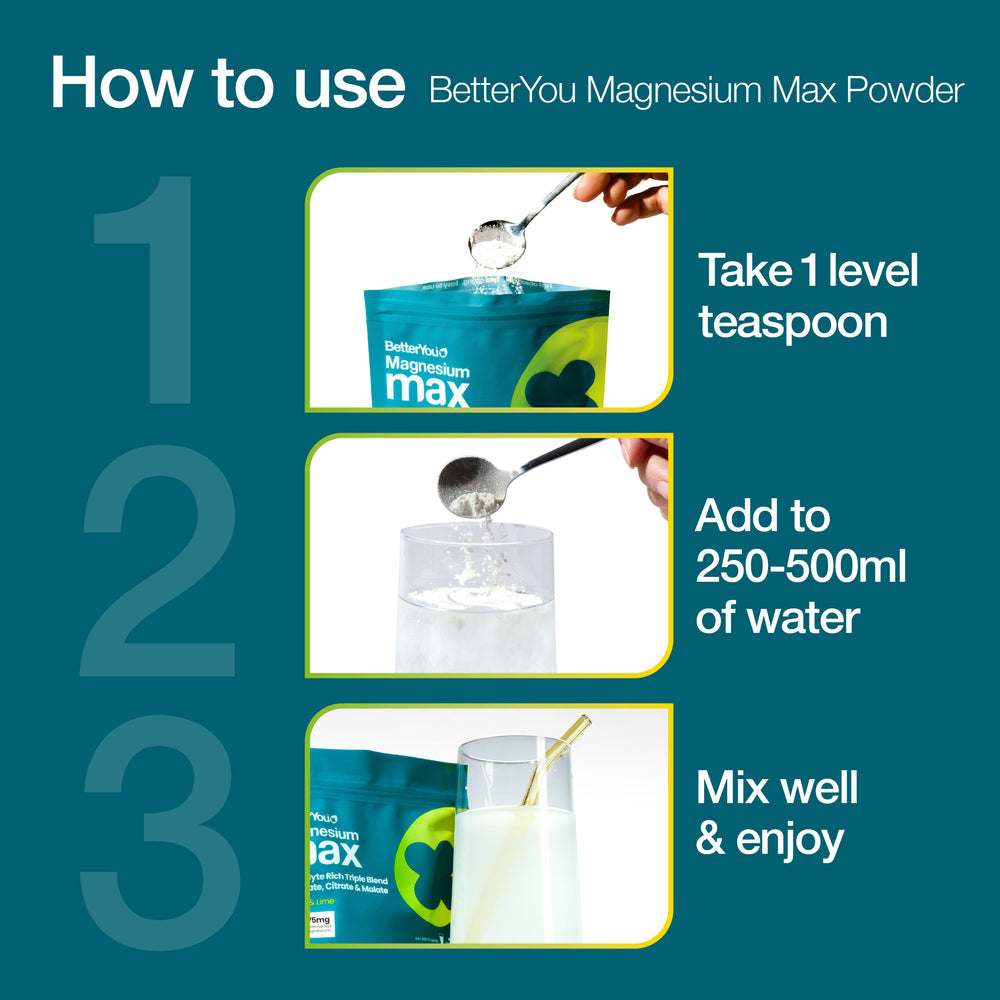 Magnesium Max 3-in-1 Powder - Lemon & Lime Flavour